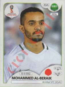 61 Mohammed Al-Beraik – FIFA World Cup Russia 2018 Panini