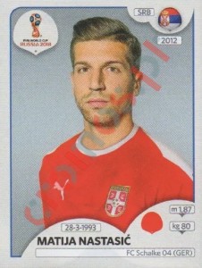 418 Matija Nastasić – FIFA World Cup Russia 2018 Panini