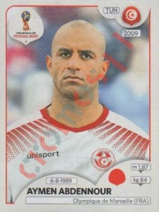 557 Aymen Abdennour – FIFA World Cup Russia 2018 Panini