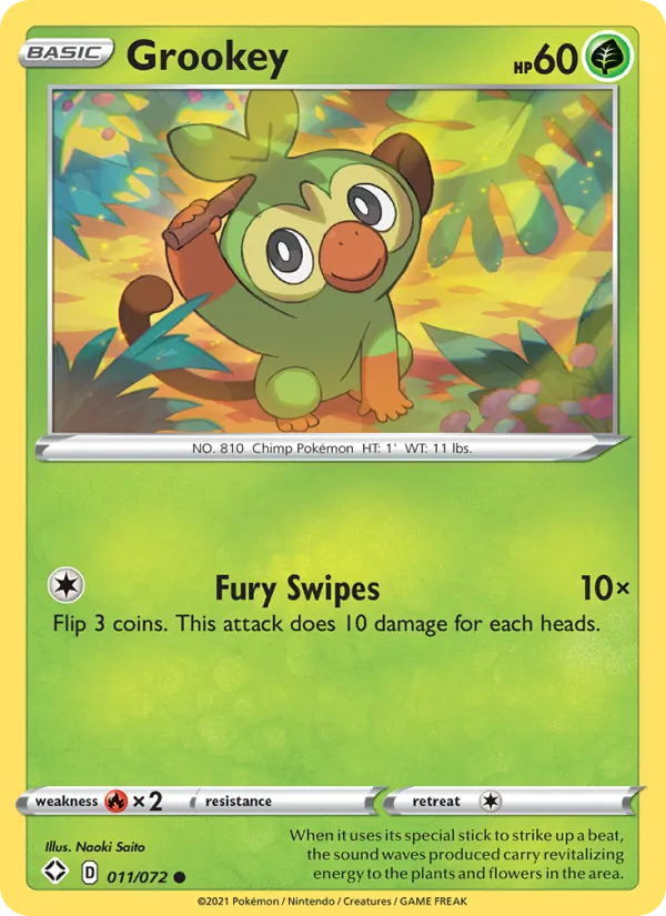 11 Grookey – Shining Fates