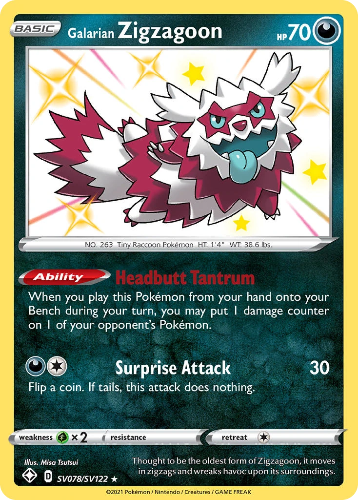 SV078 Galarian Zigzagoon – Shining Fates
