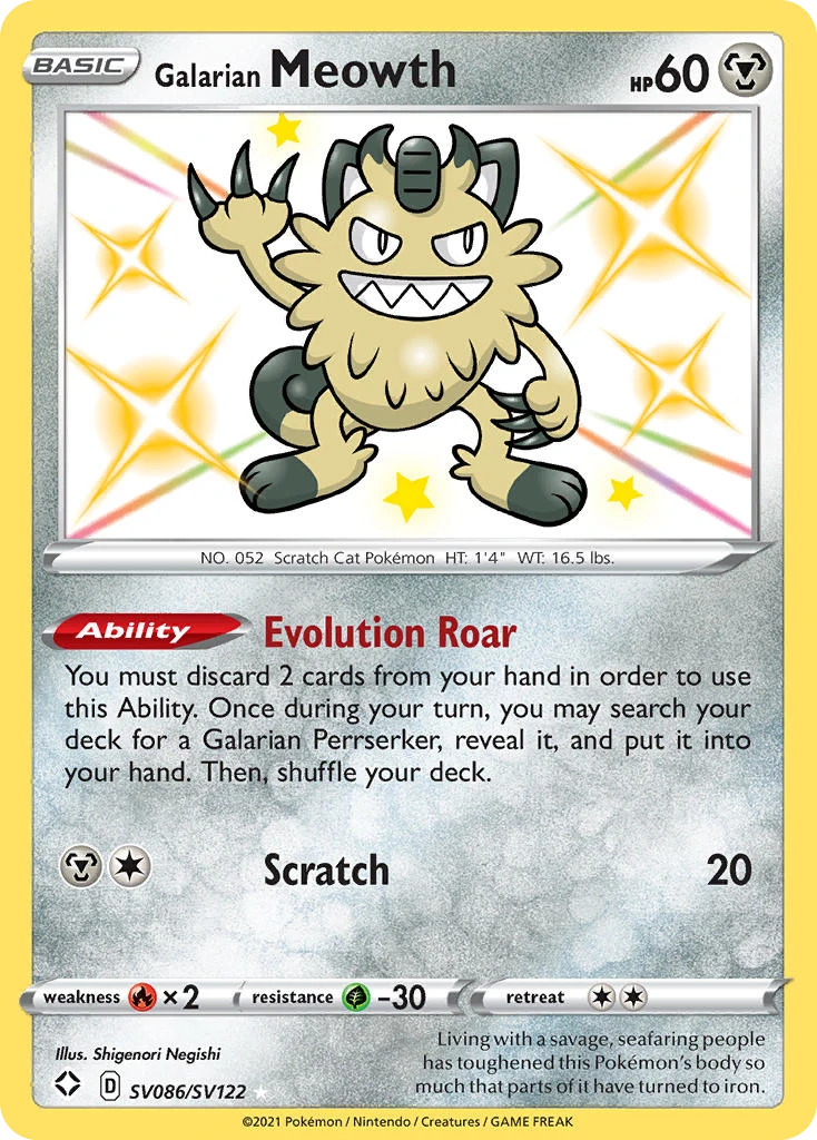 SV086 Galarian Meowth – Shining Fates
