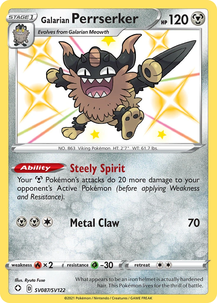 SV087 Galarian Perrserker – Shining Fates