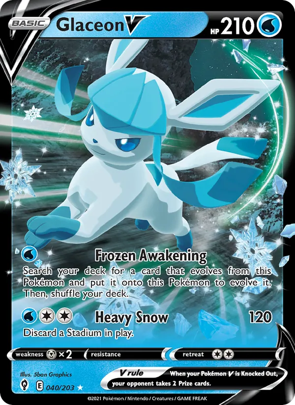 40-holo-snowflake Glaceon V (Snowflake stamp) – Evolving Skies