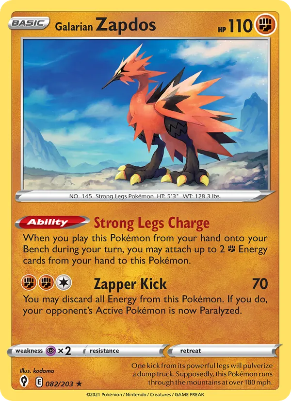 82 Galarian Zapdos – Evolving Skies