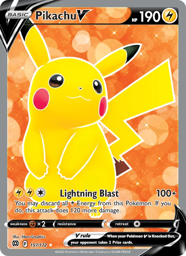 157 Pikachu V – Brilliant Stars