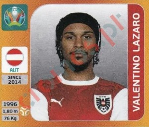 249x Valentino Lazaro – UEFA Euro 2020 Tournament Edition Panini
