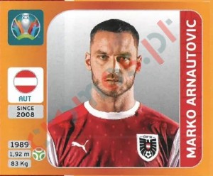 252 Marko Arnautović – UEFA Euro 2020 Tournament Edition Panini