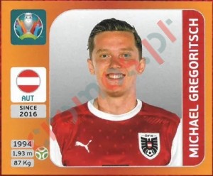 254 Michael Gregoritsch – UEFA Euro 2020 Tournament Edition Panini