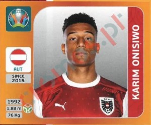 255 Karim Onisiwo – UEFA Euro 2020 Tournament Edition Panini