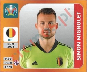 125 Simon Mignolet – UEFA Euro 2020 Tournament Edition Panini