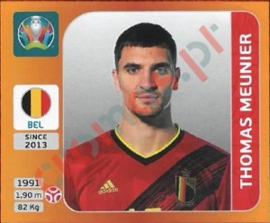 130 Thomas Meunier – UEFA Euro 2020 Tournament Edition Panini
