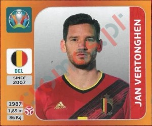 131 Jan Vertonghen – UEFA Euro 2020 Tournament Edition Panini