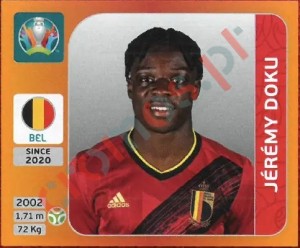 139 Jérémy Doku – UEFA Euro 2020 Tournament Edition Panini