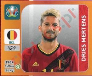 143 Dries Mertens – UEFA Euro 2020 Tournament Edition Panini