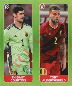 144 Thibaut Courtois / Toby Alderweireld – UEFA Euro 2020 Tournament Edition Panini