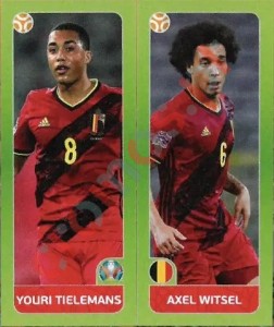 147 Youri Tielemans / Axel Witsel – UEFA Euro 2020 Tournament Edition Panini