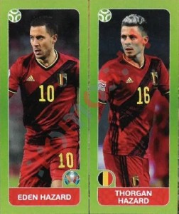148 Eden Hazard / Thorgan Hazard – UEFA Euro 2020 Tournament Edition Panini