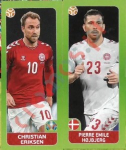 153 Christian Eriksen / Pierre-Emile Hojbjerg – UEFA Euro 2020 Tournament Edition Panini