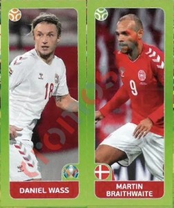 154 Daniel Wass / Martin Braithwaite – UEFA Euro 2020 Tournament Edition Panini