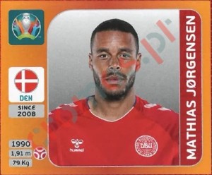 160 Mathias Jørgensen – UEFA Euro 2020 Tournament Edition Panini