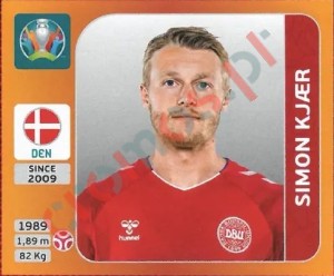 161 Simon Kjær – UEFA Euro 2020 Tournament Edition Panini