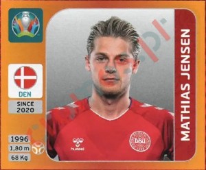 169 Mathias Jensen – UEFA Euro 2020 Tournament Edition Panini