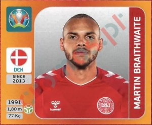 171 Martin Braithwaite – UEFA Euro 2020 Tournament Edition Panini