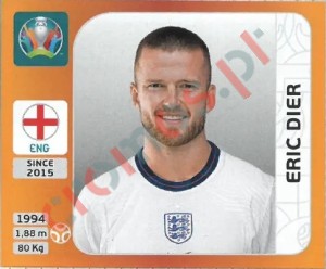 411 Eric Dier – UEFA Euro 2020 Tournament Edition Panini