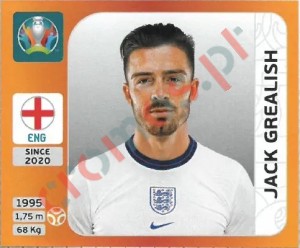 413 Jack Grealish – UEFA Euro 2020 Tournament Edition Panini