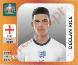 416 Declan Rice – UEFA Euro 2020 Tournament Edition Panini