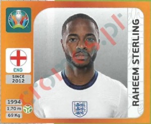 421 Raheem Sterling – UEFA Euro 2020 Tournament Edition Panini