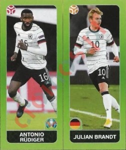 599 Antonio Rüdiger / Julian Brandt – UEFA Euro 2020 Tournament Edition Panini