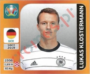 609 Lukas Klostermann – UEFA Euro 2020 Tournament Edition Panini