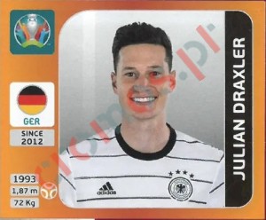 615 Julian Draxler – UEFA Euro 2020 Tournament Edition Panini