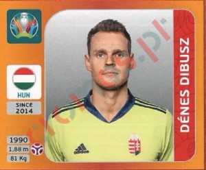 627 Dénes Dibusz – UEFA Euro 2020 Tournament Edition Panini