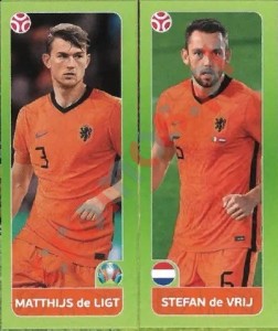 263 Matthijs de Ligt / Stefan de Vrij – UEFA Euro 2020 Tournament Edition Panini