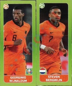 266 Georginio Wijnaldum / Steven Bergwijn – UEFA Euro 2020 Tournament Edition Panini