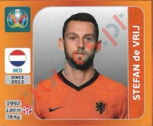 274 Stefan de Vrij – UEFA Euro 2020 Tournament Edition Panini