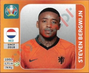 286 Steven Bergwijn – UEFA Euro 2020 Tournament Edition Panini