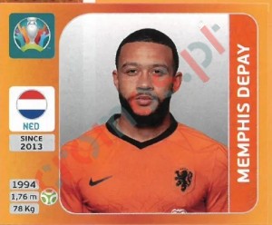 288 Memphis Depay – UEFA Euro 2020 Tournament Edition Panini