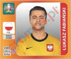 461 Łukasz Fabiański – UEFA Euro 2020 Tournament Edition Panini