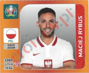 467 Maciej Rybus – UEFA Euro 2020 Tournament Edition Panini