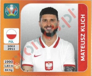 472 Mateusz Klich – UEFA Euro 2020 Tournament Edition Panini
