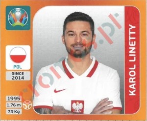 474 Karol Linetty – UEFA Euro 2020 Tournament Edition Panini