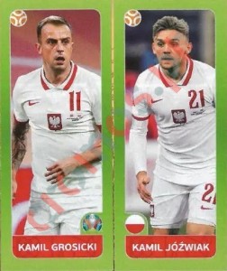 482 Kamil Grosicki / Kamil Jóźwiak – UEFA Euro 2020 Tournament Edition Panini