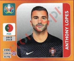 660 Anthony Lopes – UEFA Euro 2020 Tournament Edition Panini