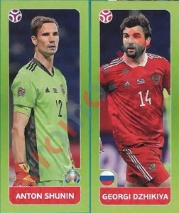204 Anton Shunin / Georgi Dzhikiya – UEFA Euro 2020 Tournament Edition Panini