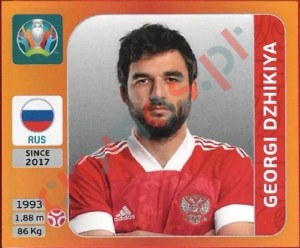 213 Georgi Dzhikiya – UEFA Euro 2020 Tournament Edition Panini