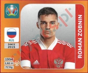 229 Roman Zobnin – UEFA Euro 2020 Tournament Edition Panini